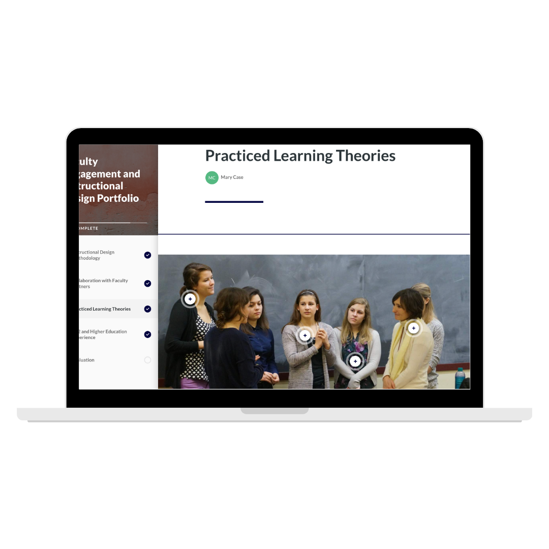Articulate Rise course on a laptop screen